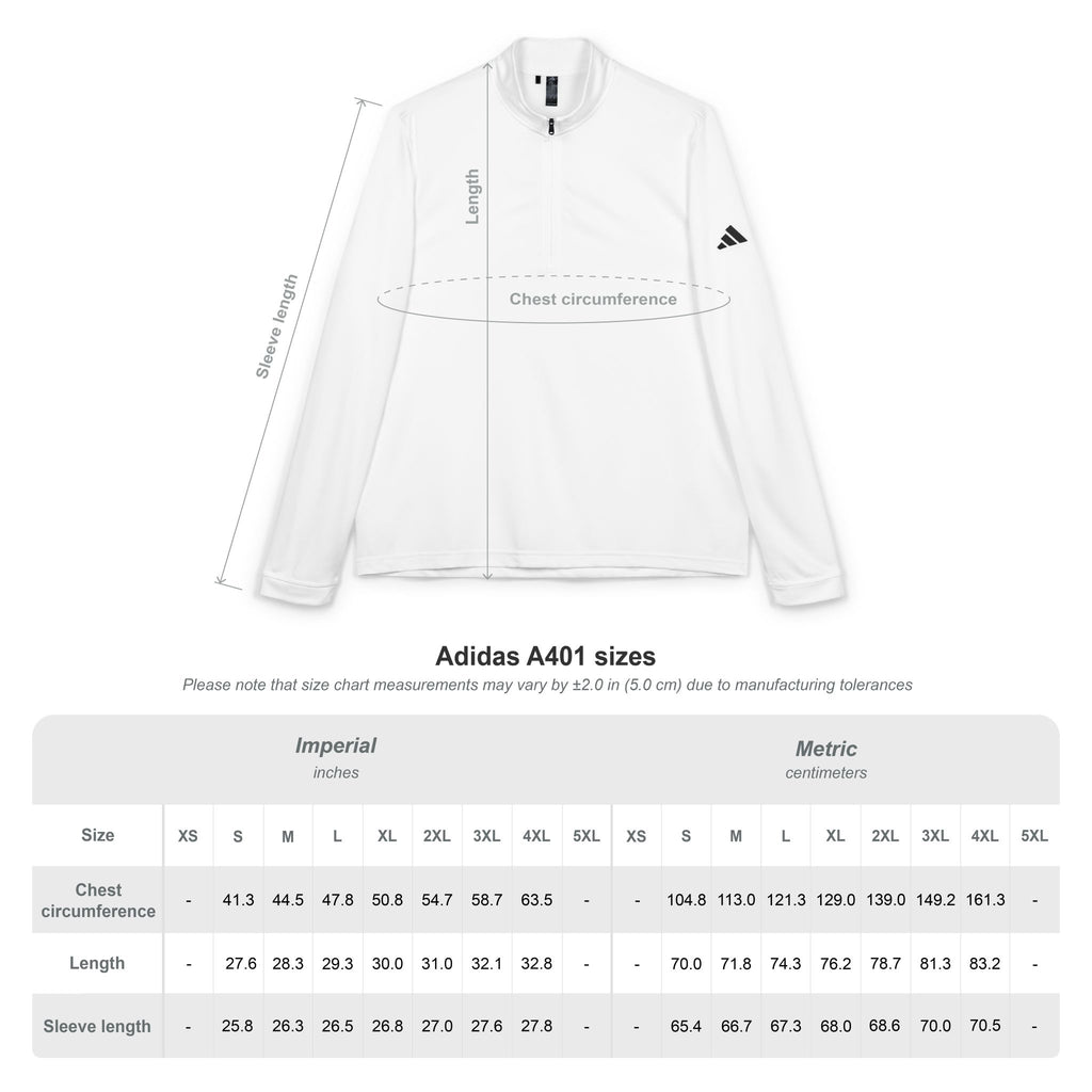 LPS adidas quarter-zip pullover with embroidered LatchPoint Systems logo