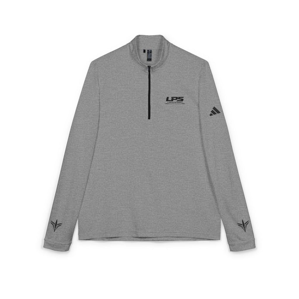 LPS adidas quarter-zip pullover with embroidered LatchPoint Systems logo