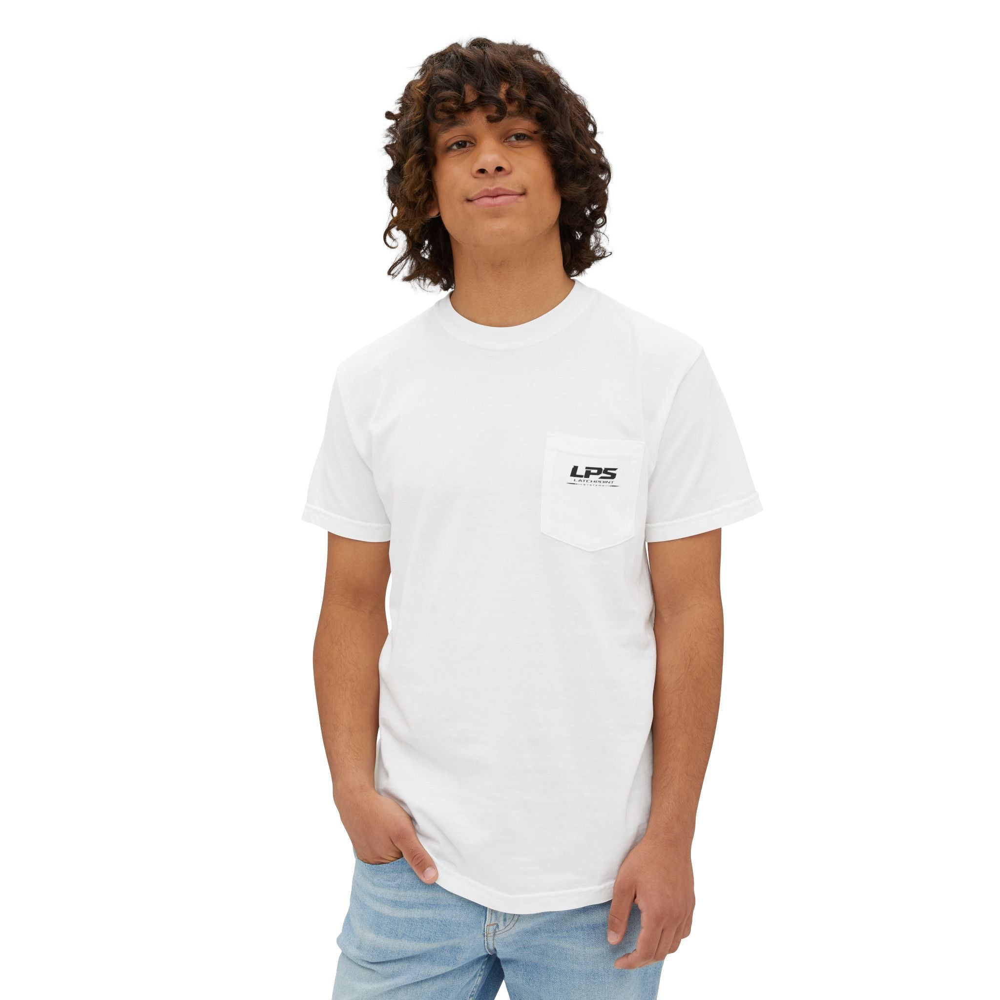 LPS unisex garment-dyed pocket T-shirt with relaxed fit for everyday wear