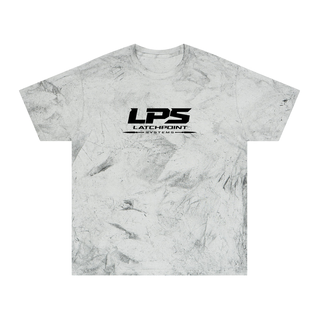 LPS unisex color blast T-shirt with LatchPoint Systems branding and washed color finish