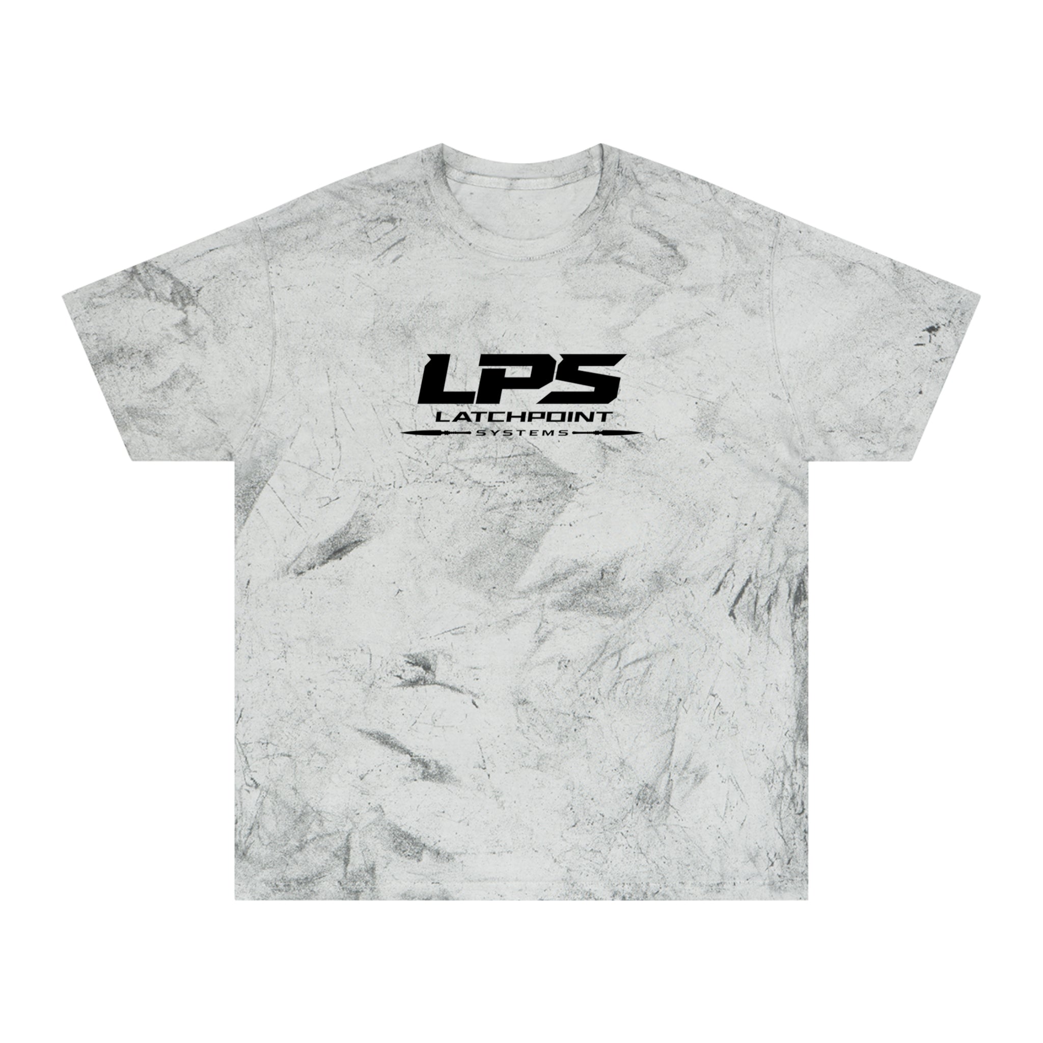 LPS unisex color blast T-shirt with LatchPoint Systems branding and washed color finish