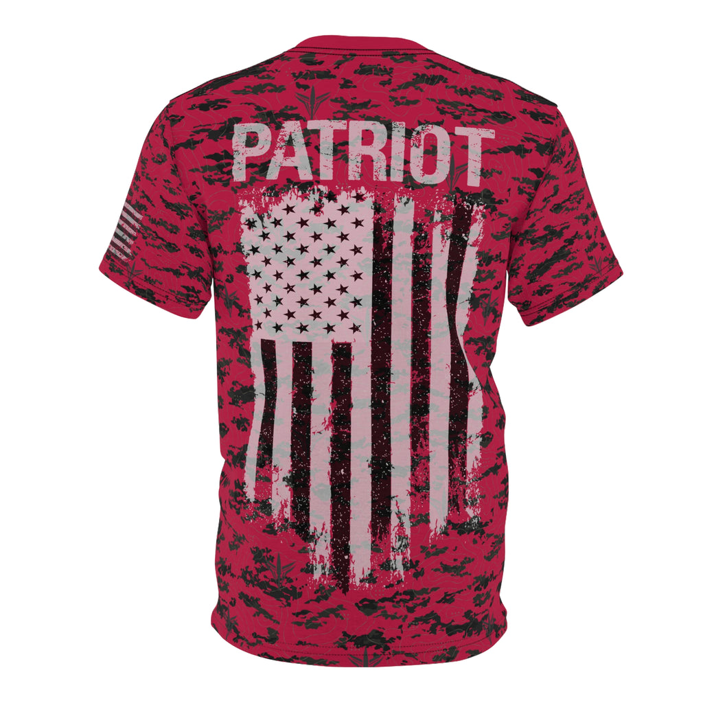 LPS American Flag red patriot tee with distressed flag graphic and LatchPoint Systems style