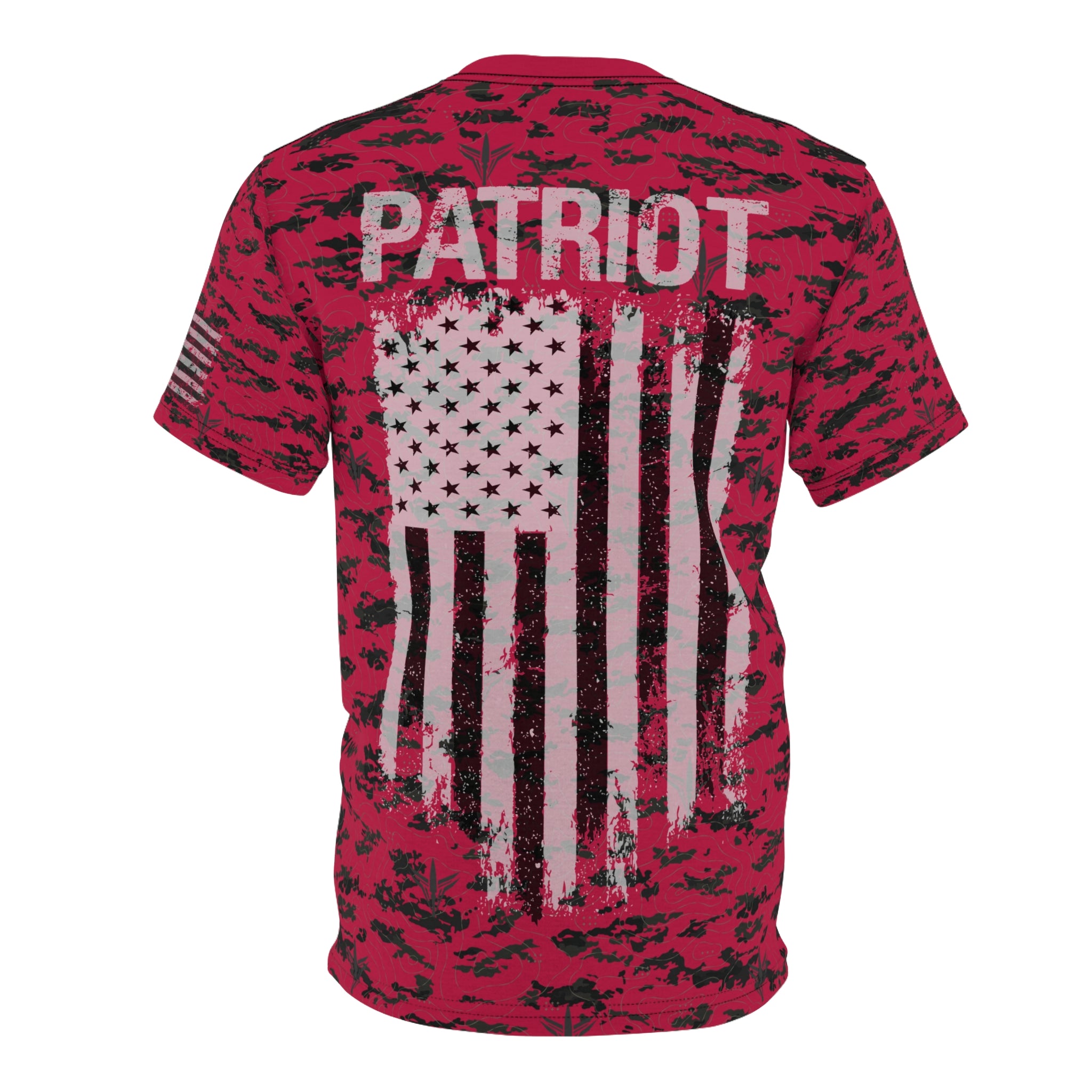 LPS American Flag red patriot tee with distressed flag graphic and LatchPoint Systems style