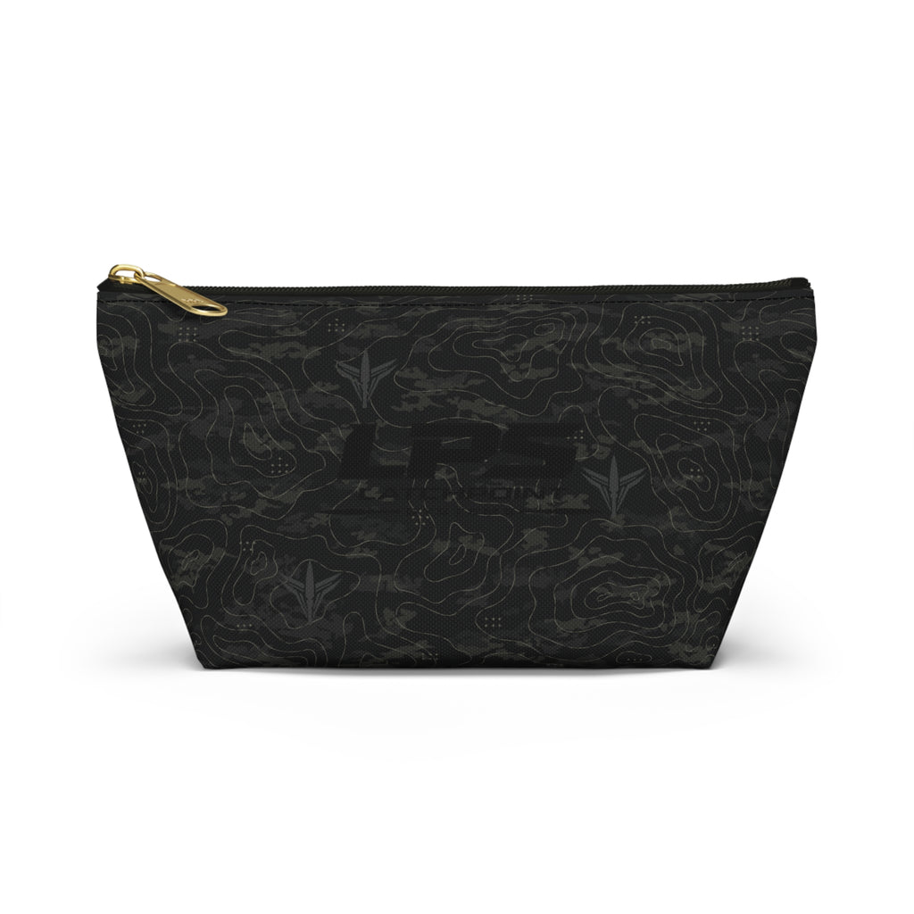 TERRA BLACK accessory pouch showing zipper and material details