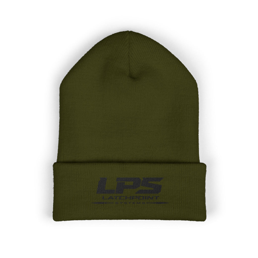 TERRA BLACK baby beanie with all-over terrain-inspired camouflage pattern