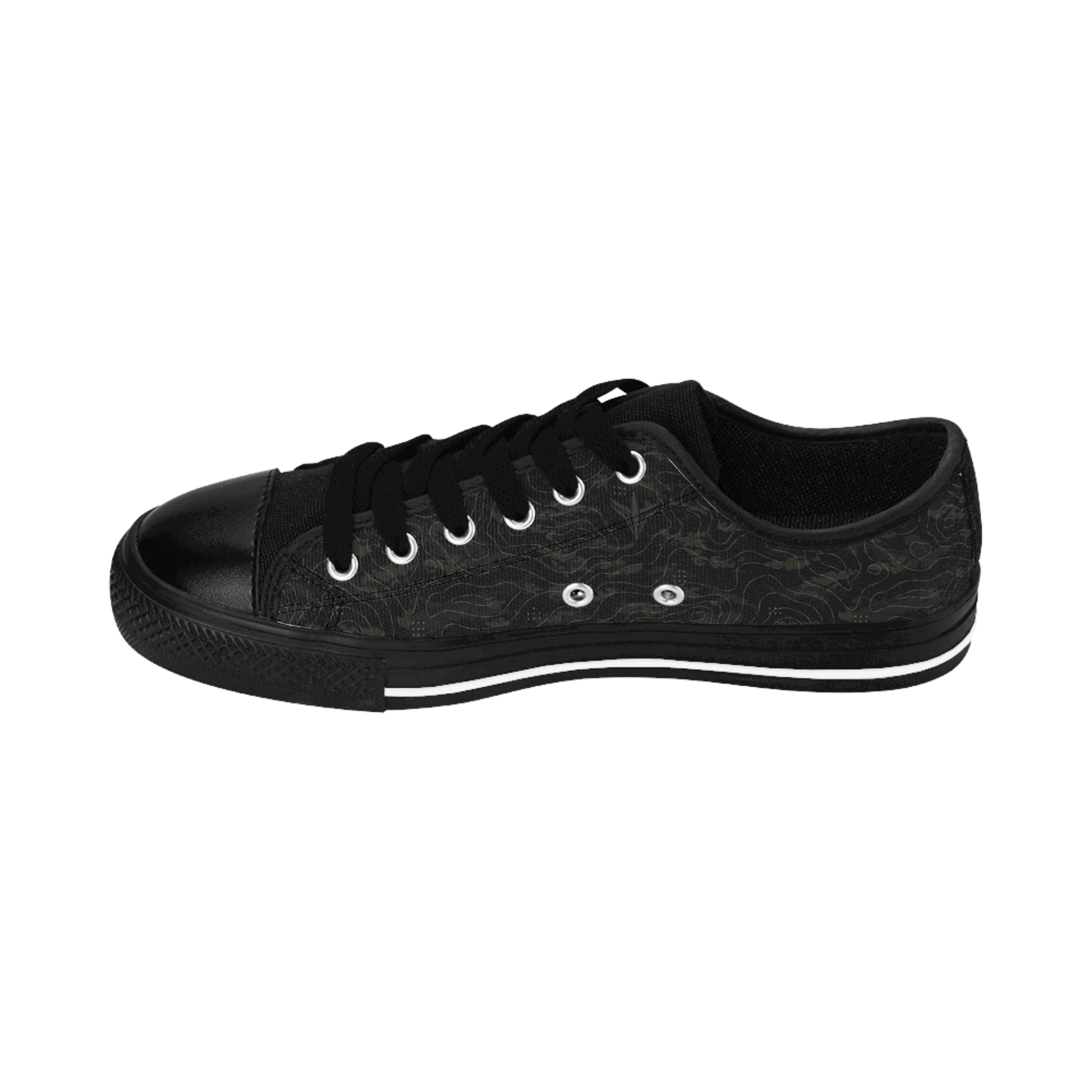 TERRA BLACK men's performance sneakers showing black outsole and terrain-inspired lifestyle design