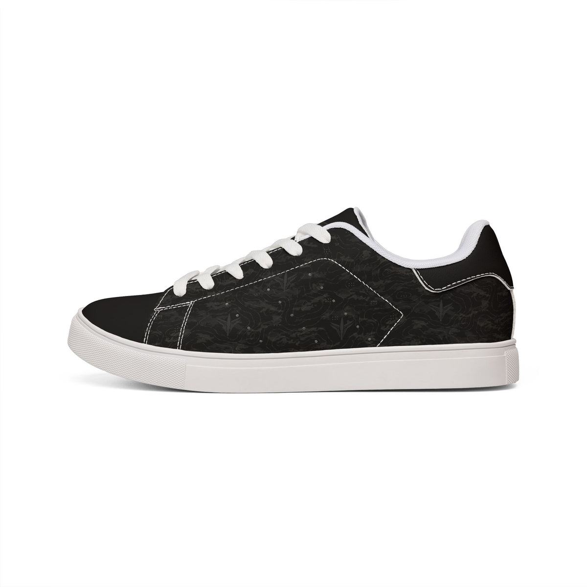 TERRA BLACK™ Men's Low-Top Leather Sneakers