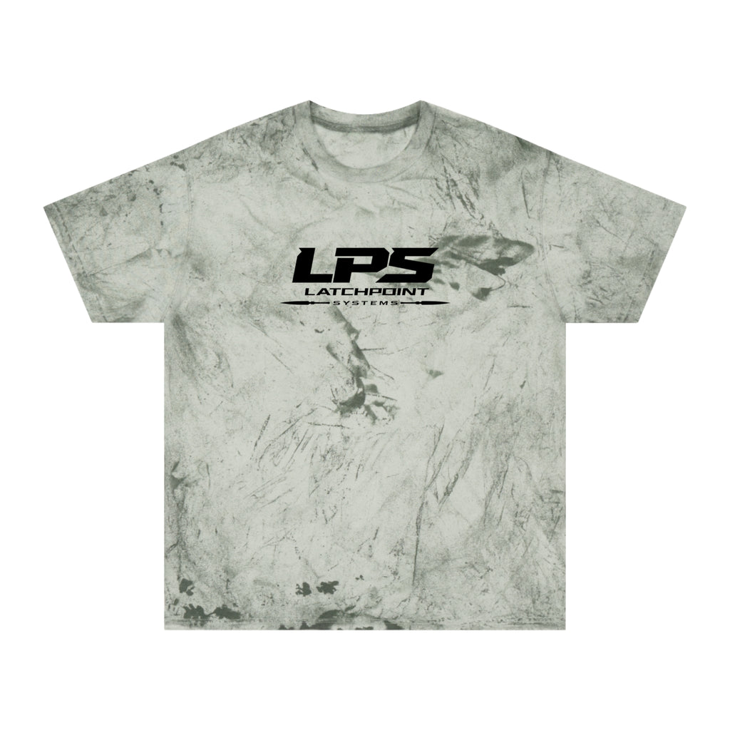LPS unisex color blast T-shirt with LatchPoint Systems branding and washed color finish