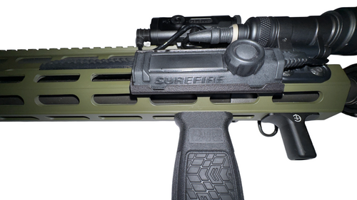 LPS LatchWing on Rifle with a Flashlight and Scope