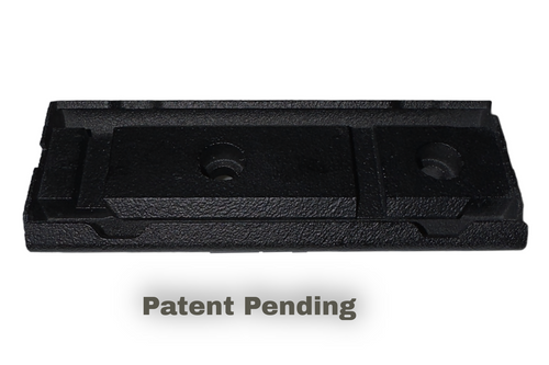 LatchWing low-profile M-LOK weapon light switch mounting bracket showing retention channel and mounting points